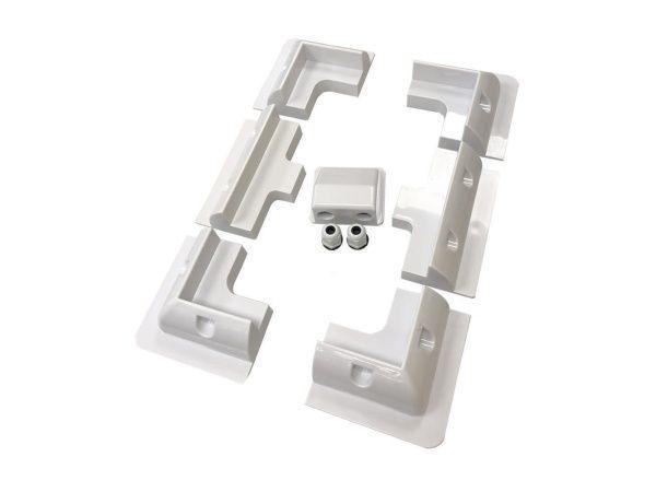 Kit soporte blanco 7 piezas + pasa muro<br>ref: 60612