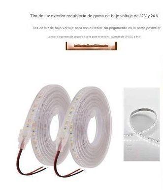 Tira de led 12v  10 mm.-impermeable de  120 led/m. Luz blanca<br>ref: 60721